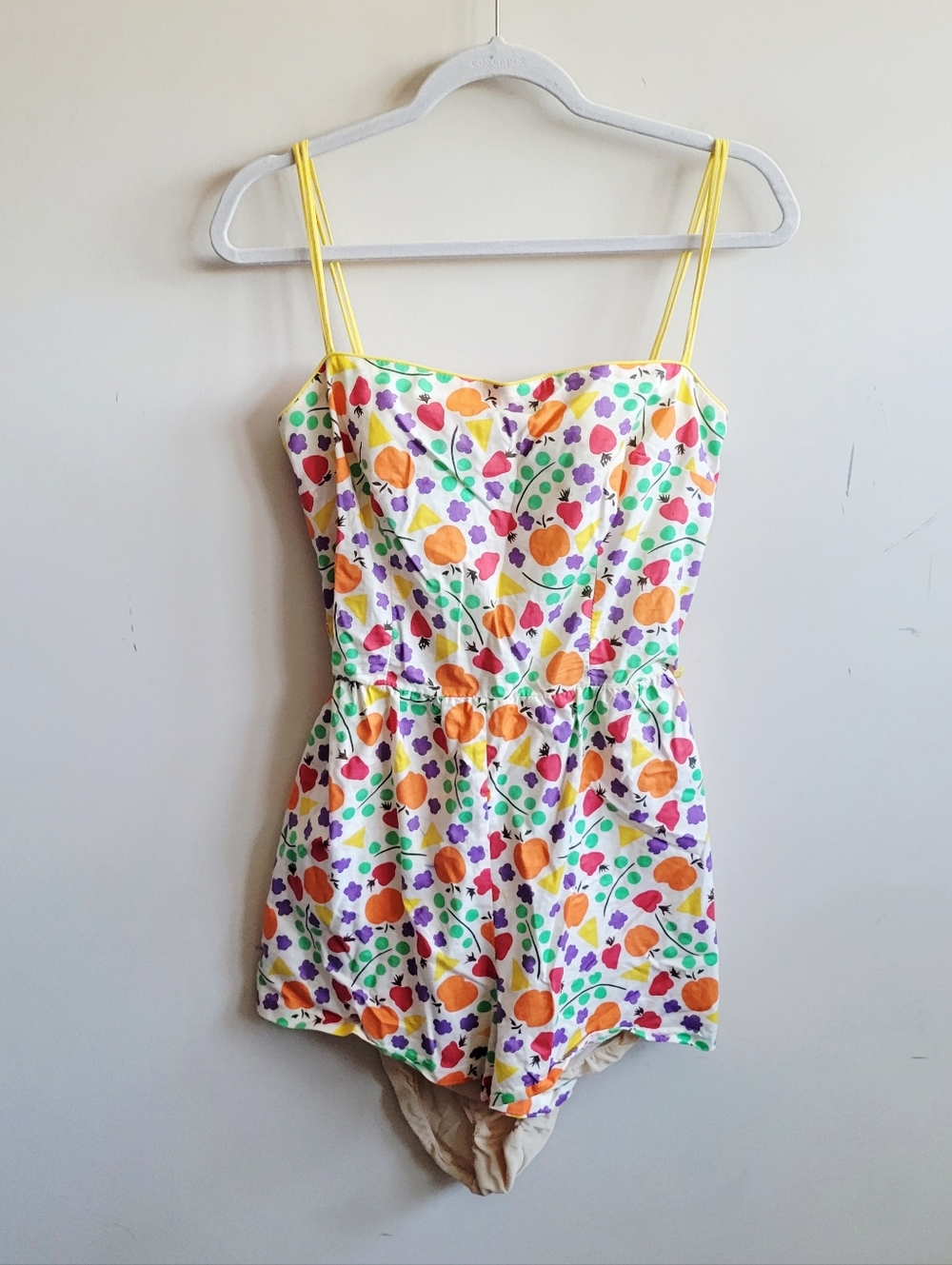 Vintage Elizabeth‎ Stewart Pinup Colorful Fruit Romper Playsuit Swimsuit